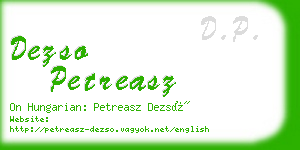 dezso petreasz business card